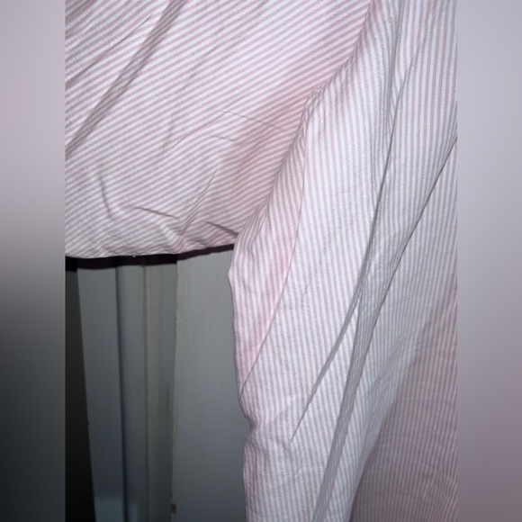 A.N.A. Womens Cotton Pink Stripes batwing Long Sleeve Button Down Shirt - Picture 7 of 11